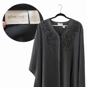 Shear charcoal Gray button Down Shirt